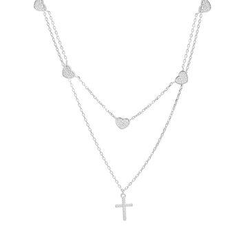 Серебряное колье с фианитами, вес изделия 5,11 гр (2211563)