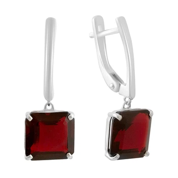 Серебряные серьги с искусственным гранатом nano 7.825ct (60002475)