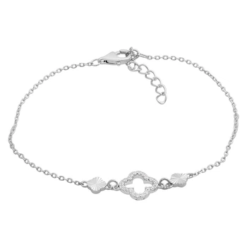 Серебряный браслет с фианитами, вес изделия 1,68 гр (2214809)
