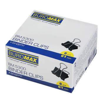 Зажим для бумаги BuroMax 61 мм 6 шт (BM.5300)