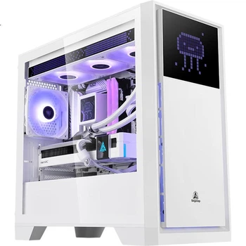 Корпус Segotep Pixel White (светодиодный экран Pixel/синхронизация программного обеспечения Segotep Digital Products/верхний кронштейн для водяного охлаждения 360 мм, компактный корпус для настольного компьютера)