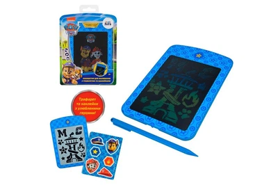 Планшет для рисования Paw Patrol KH74/001L, LCD экран 6,5'', трафарет, наклейки блистер р.15x22x3см