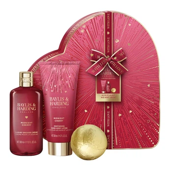 Набір Baylis & Harding Midnight Cherry Heart Gift Set бомбочка для ванни крем для душа лосьйон для тіла