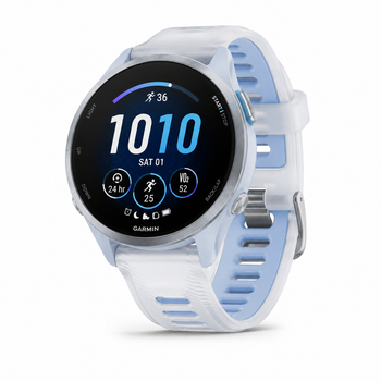 Розумний годинник Garmin Forerunner 570 42 мм Cloud Blue Aluminum з напівпрозорим ремінцем Whitestone/Cloud Blue (010-02970-01/41)