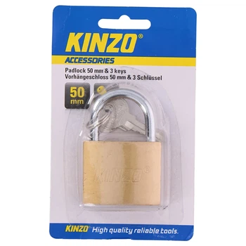 Замок латунный Kinzo 50 мм с 3 ключами (8711252793894)
