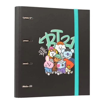 Скоросшиватель A4 BT21 Street Mood 4 кольца с резинкой (CAT0104)