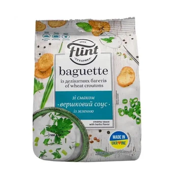 Сухарики Flint Baguette 100г вершковий соус