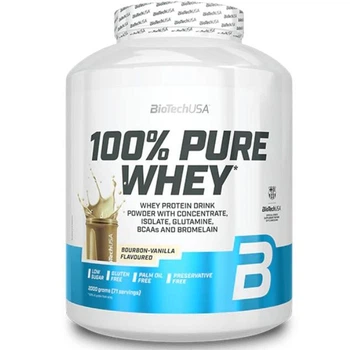 Протеїн BiotechUSA 100% Pure Whey 2000 г (Bourbon vanilla / Бурбонська ваніль) сироватковий протеїн, Угорщина