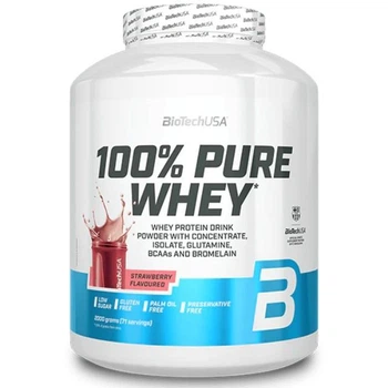Протеин BiotechUSA 100% Pure Whey 2000 г (Strawberry / клубника) сывороточный протеин, Венгрия