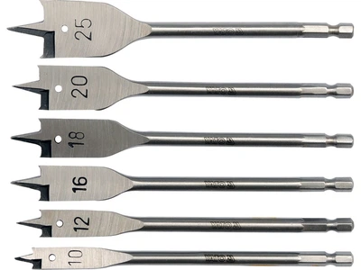 Набор перьевы x сверл по дереву YATO 10-25 мм 6 шт HEX 1/4" YT-3258
