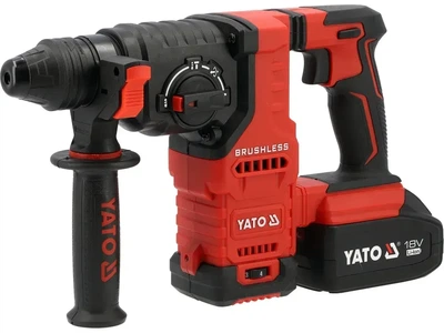 Перфоратор аккумуляторный YATO SDS+ 18 В Li-Ion 4 А·ч 2.8 Дж до 26 мм бетон 3 режима YT-827725