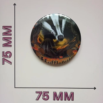 Значок Гарри Поттер Пуффендуй Harry Potter Hufflepuff 7,5 см (21724)
