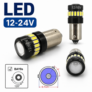 Led-лампа H21W 12-24 V 21 W BAY9S 21SMD Canbus Біла лінза зміщений цоколь (аналог H21W)