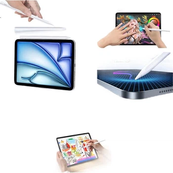 Емкостной стилус JPLAYER, совместимый с Apple Pencil первого и второго поколений, Bluetooth-стилус, универсальный для iPad Pro/Air6/5/4/Mini/iPad 2024 года, для рисования и письма, обладает сильным магнитным притяжением.