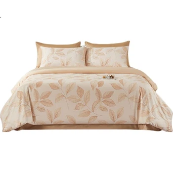 Комплект постельного белья Boyang Home Textile из 60-волокнистого длинноволокнистого хлопка Синьцзян, состоящий из простыни и пододеяльника, для кровати 1,5 м, коллекция Autumn Leaf Home Collection.