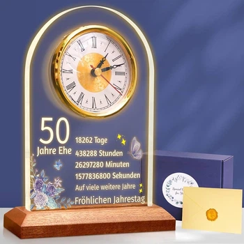 Подарочные часы на 50 лет свадьбы – юбилейная «золотая свадьба», элегантный сувенир для пара или родителей