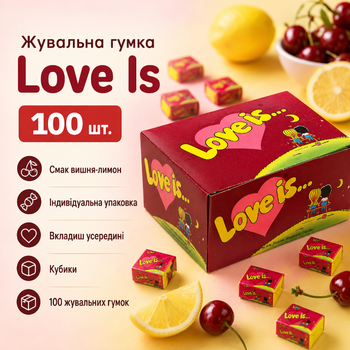 Жувальна гумка Kent зі смаком вишні та лимона 100 шт фруктова жуйка у кубиках з вкладишами