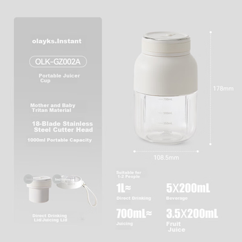 Портативная соковыжималка Olayks из тритана, электрическая, компактная, многофункциональная, для свежих фруктов