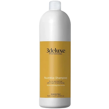 Шампунь 3deluxe Professional Nutritive Shampoo 1000 мл для сухого та тьмяного волосся з аргановою олією та медом