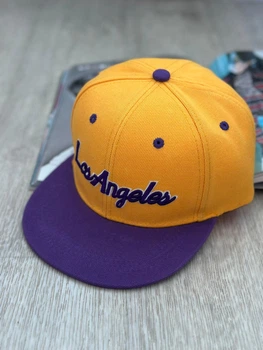Кепка снепбек (Snapback) Лос-Анджелес (Los Angeles) Помаранчево-фіолетовий 56-61р (9109)