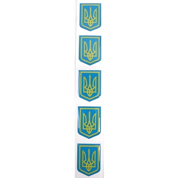 Наклейка силиконовая Герб сине желтая 50х35 мм (5 шт)