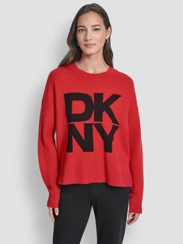 Женский свитер DKNY с логотипом 1160089935 (Красный XL)