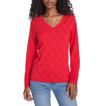 Женский свитер Tommy Hilfiger с бусинками 1159864748 (Красный XL)