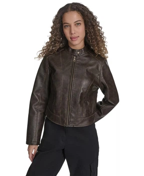 Женская куртка из экокожи Levi's 1161044748 (Коричневый M)