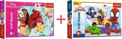 Набір Пазли Trefl Disney Princess Красива та смілива 30 деталей + Marvel Відважна Людина-павук 30 елементів (560096895_569576083)