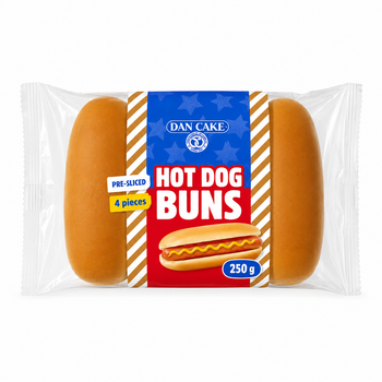 Булочки для хот-догів Dan Cake Hot Dog Buns (4 шт) 250 г