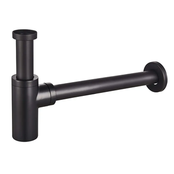 Сифон для раковини Champion SIPHON-02 BLACK без випуску (під донний клапан) без ревізії (Колір чорний) 1 1/4'' (CH0369)