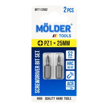 Набір біт MOLDER, PZ1x25мм, 2шт в блістері,