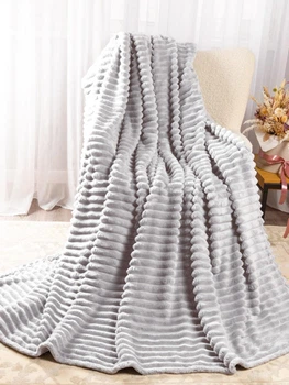 Плед шарпей двуспальный Home Textiles L.Gray 200х230 см покрывало микрофибра для дома кровати дивана светло-серый