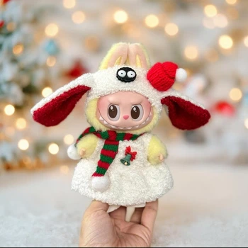 Одежда лабубу, новогодний костюм лабубу, Labubu Santa костюм, Labubu одежда 17 см K06
