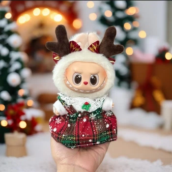 Одежда лабубу, новогодний костюм лабубу, Labubu Santa костюм, Labubu одежда 17 см, K05
