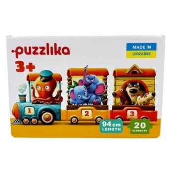 Пазли Puzzlika "Поїзд" 20 великих елементів різнокольорові
