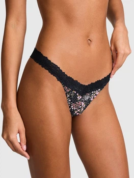 Женские трусики тонг Victoria's Secret Pink с принтом 1160418937 (Синий L)