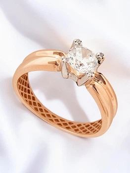 Золота каблучка з фіанітами «AiR GOLD» (16,5р) 700414-2к