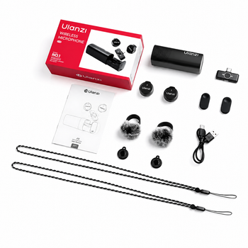 Беспроводной петличный микрофон Ulanzi A21 Wireless Microphone (Type-C), двойной с магнитом, Черный (A053)