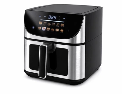 Аерофритюрниця Styleberg 1570G з двома тенами – безмаслова електрична аерогриль 9л, мультипіч з сенсорним керуванням 2000 Вт Чорний