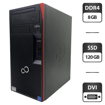 Компьютер Fujitsu Esprimo P557 E85 Tower / Intel Pentium G4400 (2 ядра по 3.3 GHz) / 8 GB DDR4 / 120 GB SSD / Intel HD Graphics 510 б/у