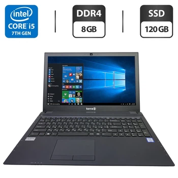 Ноутбук Terra Mobile 1515 / 15.6" (1920x1080) TN / Intel Core i5-7200U (2 (4) ядра по 2.5 - 3.1 GHz) / 8 GB DDR4 / 120 GB SSD / Intel HD Graphics 620 / WebCam / Без АКБ б/у