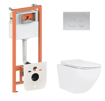 Набор Qtap Nest 4 в 1 подвесной унитаз Jay Ultra Quiet 520x360x320 + комплект установки QT07335175W48189