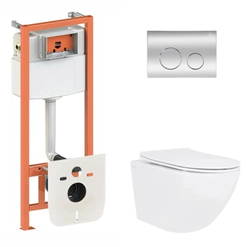 Набор Qtap Nest 4 в 1 подвесной унитаз Jay Ultra Quiet 520x360x320 + комплект установки QT07335175W48201