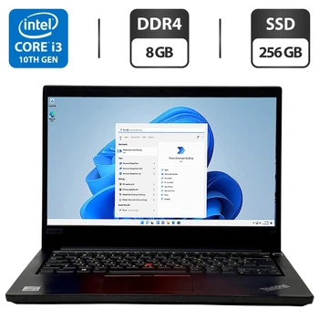 Ультрабук Б-класс Lenovo ThinkPad E14 G1 / 14" (1920x1080) IPS / Intel Core i3-10110U (2 (4) ядра по 2.1 - 4.2 GHz) / 8 GB DDR4 / 256 GB SSD / Intel UHD Graphics / WebCam / Windows 11 Pro - Б/У