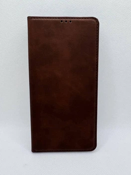 Чехол книжка Leather Premium для Xiaomi Poco F3 с защитой камеры Коричневый