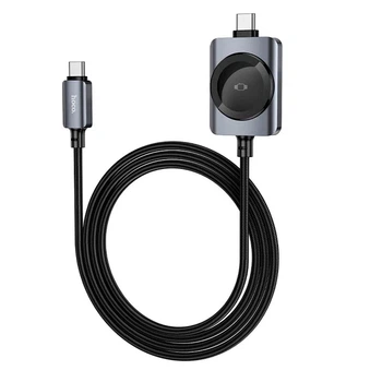 Беспроводное зарядное устройство HOCO CW66 2-in-1 Type-C to iWatch / Type-C PD100W с магнитной зарядкой для Apple Watch 1.2 м Черный