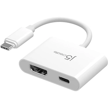 Переходник USB-C M to HDMI F + USB-C F PD100W white J5create (JCA152-N)