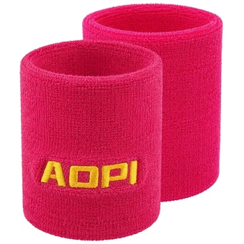 Напульсники спортивные махровые AOPI 8х8 см 2 шт Розовые