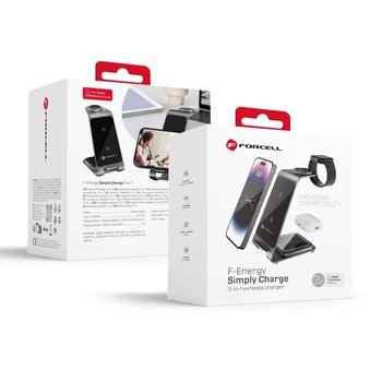 Беспроводное зарядное устройство Forcell F-Energy 3in1 Simply Charge для Apple Watch/Samsung Watch Grey (5903396384868)